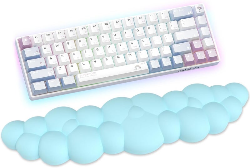 Labeol Cloud Wrist Rest for Computer Keyboard Arm Wrist Rest with Non-Slip Base Extended Wrist Rest Ergonomic Memory Foam for Keyboard and Mouse Typing Pain Relief, Office, Gaming, Computer - Image 1
